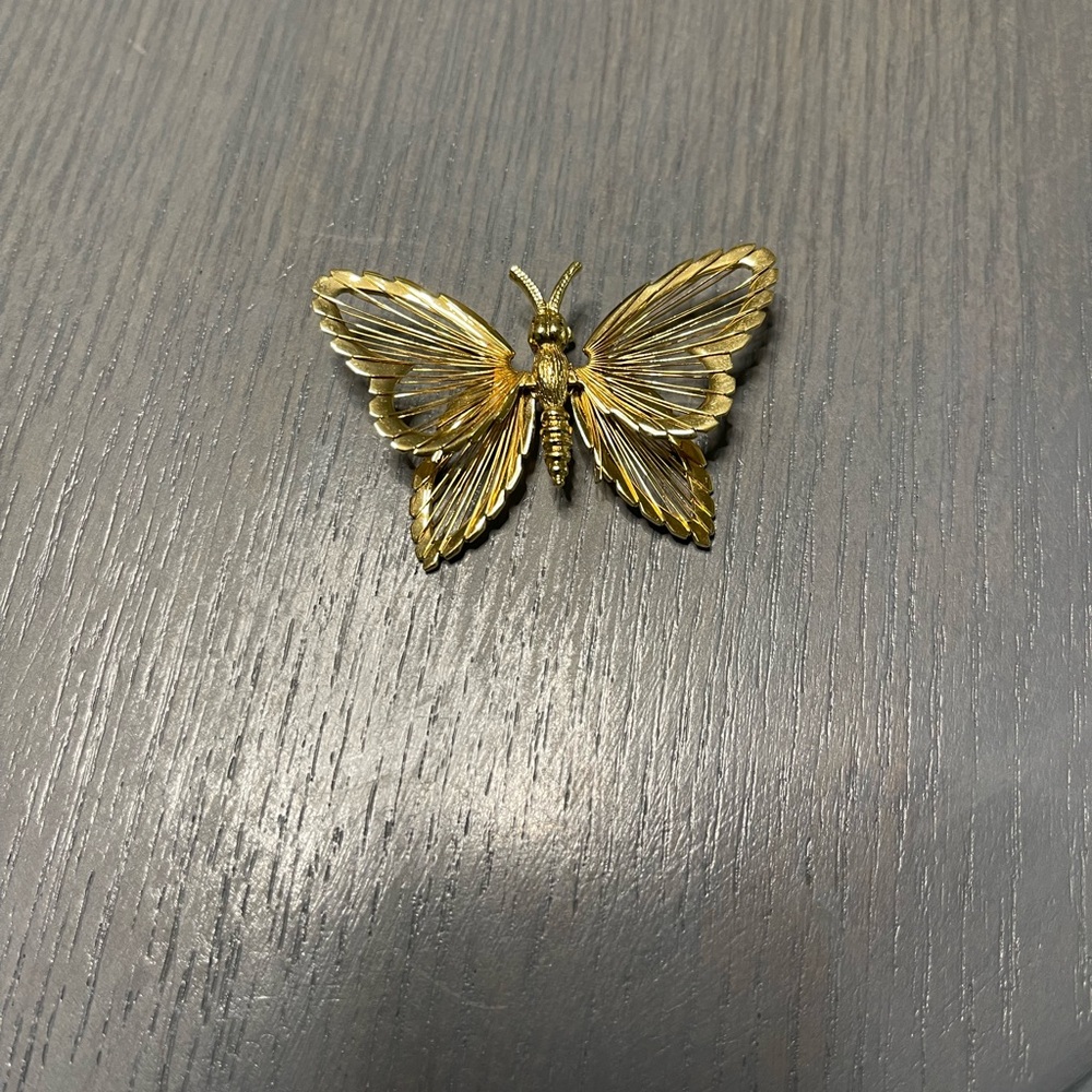 Gold Butterfly Brooch trifari